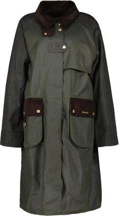 Barbour Jassen, Dames, Groen, XL, Katoen, Kirklees Waxed Jacket