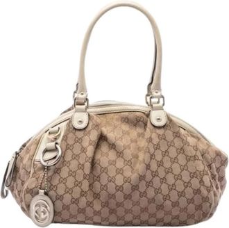 Gucci Pre-owned Sukey - Dames - Vintage Handtas - Beige - ONE Size - Leer - Vintage