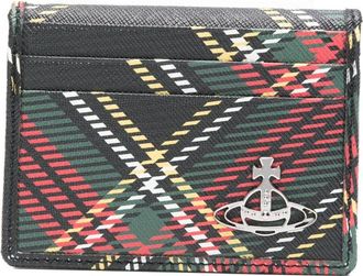 Vivienne Westwood Compact Black Tartan Plaid Wallet
