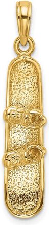 Diamond2Deal 14k Yellow Gold Solid Polished 3-D Snowboard Charm Pendant