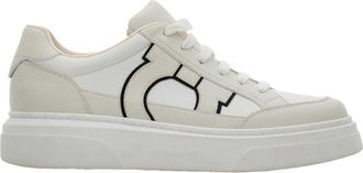 Ferragamo White Lace Up Sneakers
