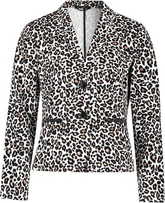 Betty Barclay Jassen, Dames, Zwart, 4Xl, Leer, Korte blazer met dierenprint