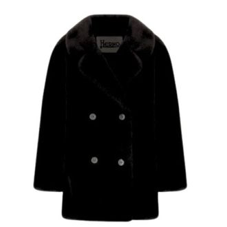Herno Peacoat in ecopelliccia - - Coats - Donna - Nero - M