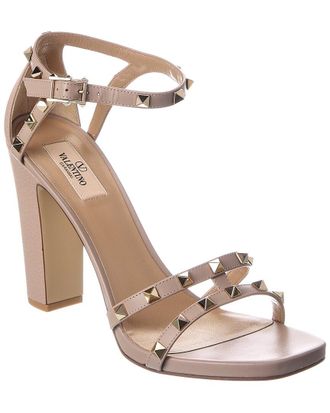 Valentino Rockstud Grainy Leather Sandal