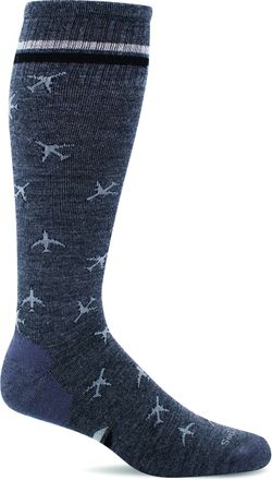 Sockwell Mens In Flight Moderate Graduated Compression Sock, Charcoal - L/XL