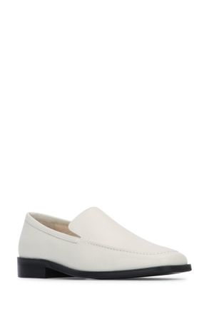 Calvin Klein Womens Flat Loafer Tumble L Dkecru Leather - Sole: Calf Mocassini / Loafers