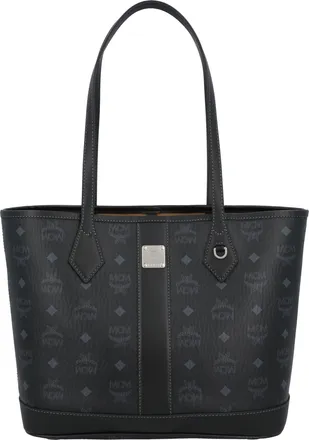 MCM Neuer Liz Shopper Small in Visetos in Schwarz Monogram Handtasche Damen