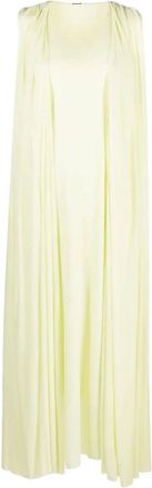 Jil Sander Elegante Gele Maxi Jurk met Drap&eacute; - Dames - Maxi kleedjes - Geel - XS - Kleedjes