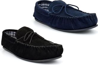 Generic Mens Moccasin Slippers Size 6 Boys Slippers Extra Large Slipper Size 14 Mens Slipper Suede Leather Moccasins Boys Moccasins Sizes 6-15 Real Suede Leat