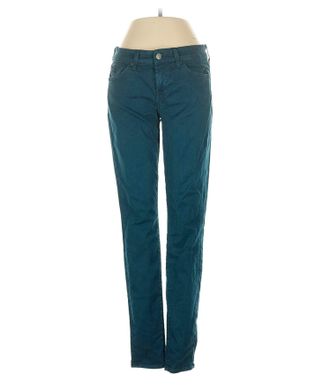 7 For All Mankind Skinny Corduroy Pants In Teal