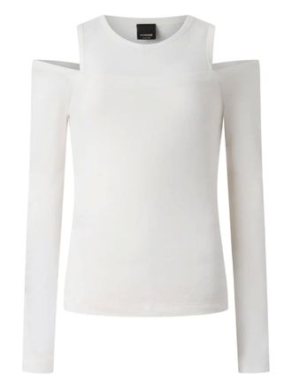 Pinko Guadalupe cold-shoulder sweater - women - Wool/Polyamide - M - White
