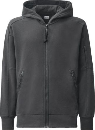C.P. Company C.P. Company - Sudadera con capucha y cremallera de forro polar con relieve diagonal - Sweatshirts & Hoodies - Hombre - Gris - XL