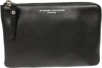 Gianni Chiarini Zwarte Grana Dollaro Kaarthouder - Dames - Clutches - Zwart - ONE Size - Leer - Tassen