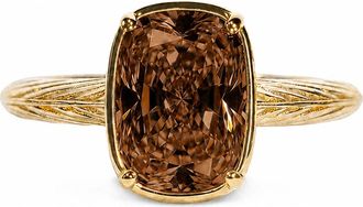 Sterling Forever Sterling Silver Mini Chocolate Cubic Zirconia Ring in Chocolate/gold at Nordstrom, Size 10