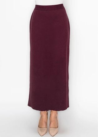 YAL New York Burgundy A Line Skirt in Soft Knit