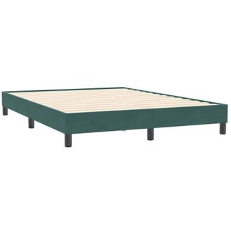 vidaXL Cama Box Spring Sin Colch&oacute;n Terciopelo Verde Oscuro 160x210 Cm Vidaxl