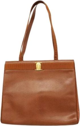 Ferragamo Pre-owned Tote Bags, female, Brown, Size: ONE SIZE Pre-owned Tote bag