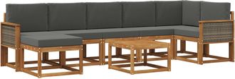 vidaXL Conjunto De Sof&aacute;s De Exterior 8 Uds. Natural Y Antracita Vidaxl