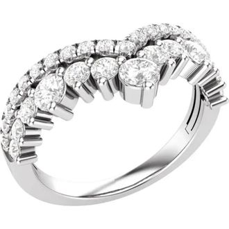 Pompeii3 1Ct TW Diamond Wedding Contour Curved Ring Womens Anniversary Lab Grown Band