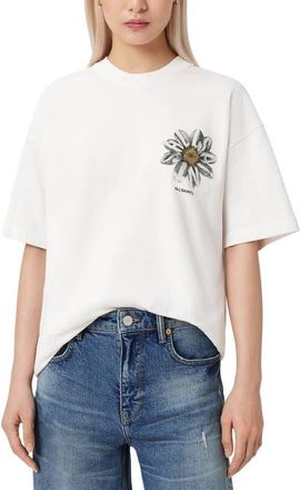 AllSaints Etta Petal Graphic T-Shirt in Chalk White at Nordstrom, Size X-Small