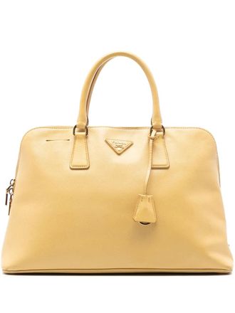 Prada 2021-2025 Large Saffiano Lux Promenade satchel - Yellow