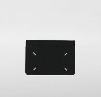 Maison Margiela Portacarte piatto in pelle di vitello con Four Stitches