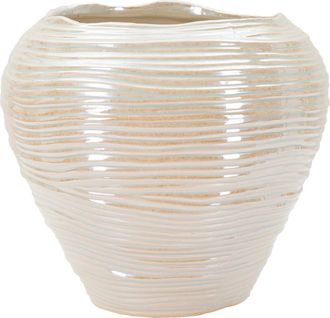 Dmora Vaso Bato, Finitura Effetto Materico, Rosa, Colore Struttura Bianco, Sfumatura Colore Struttura Crema