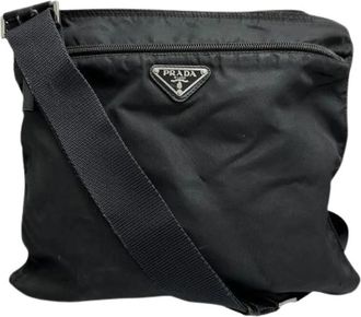 Prada Pre-owned Tessuto Nylon Schoudertas - Dames - Vintage Schoudertas - Zwart - ONE Size - Nylon - Vintage