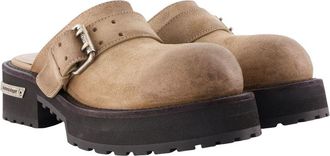 Balenciaga Womens Venom Mules - Balenciaga Leather Brown Calfskin Shoes