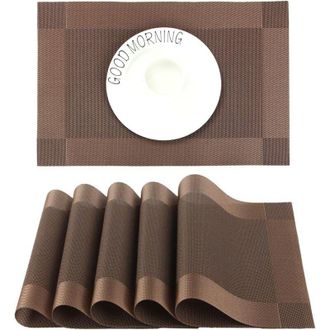 OEM Manteles Individuales De Pvc Antideslizantes, Lavables, Resistentes Al Calor, Rectangulares, De Vinilo, Para Restaurantes, Cocinas O Comedores, 45 X 3