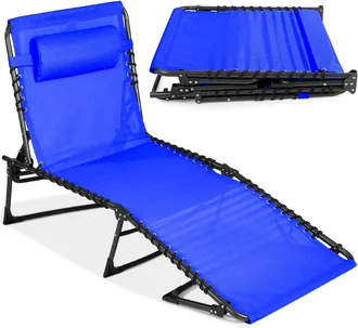 Best Choice Products Patio Chaise Lounge Chair, Outdoor Portable Adjustable Pool Recliner w/ Pillow