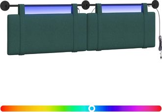 vidaXL Cabecero Colgante Verde Oscuro Tela Vidaxl