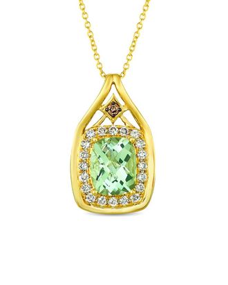 Le Vian 14K 2.75 ct. tw. Diamond & Green Quartz Pendant