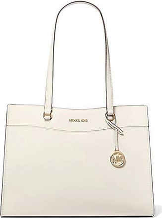 Michael Kors Tassen, Dames, Wit, ONE Size, Leer, Gestructureerde Jet Set Travel Tas
