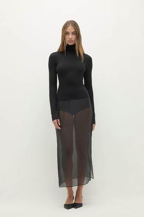 Naked Cashmere Rumer Fitted Cashmere Turtleneck in Black at Nordstrom, Size Large