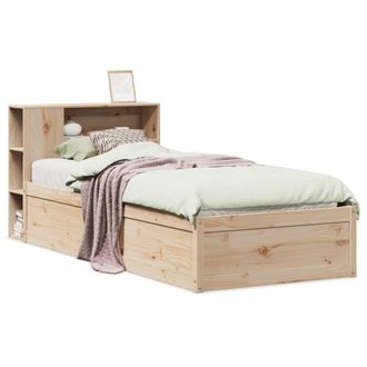 Berkfield Home Bed Frame without Mattress 75x190 cm Small Single Solid Wood Pine in Natural