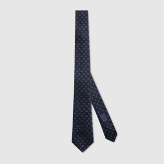 Gucci GG Silk Jacquard Tie, Blue, Silk