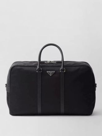 Prada re nylon saffiano leather travel duffel bag