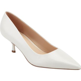 Marc Fisher Calynna Pointed Toe Kitten Heel Pump in Ivory at Nordstrom, Size 7.5