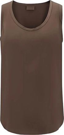 Brunello Cucinelli Canotta con orlo curvo - Marrone