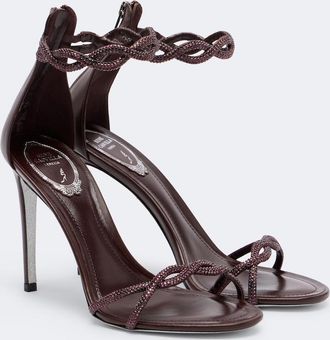 Rene Caovilla Margot embellished leather and satin sandals