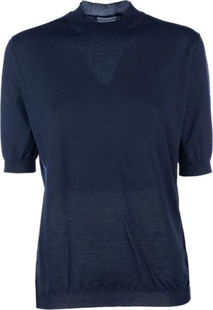 Bottega Veneta Stijlvolle TOP voor modeliefhebbers - Dames - Cashmere truien - Blauw - XS - Wol - Truien & Vesten