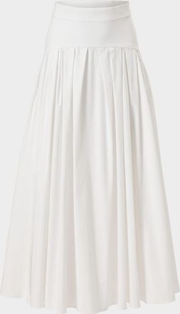 Carolina Herrera Drop-Waist Pleated Midi Skirt