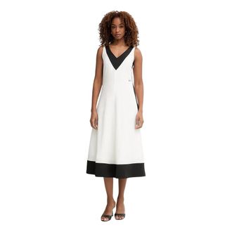 Karl Lagerfeld Lyocell Midi Jurk - Dames - Casual kleedjes - Wit - L - Katoen - Kleedjes