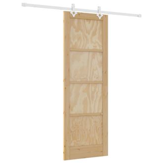 vidaXL Puerta Corredera Natural Y Blanco 73,5 X 211 Cm Vidaxl