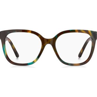 Marc Jacobs 53mm Square Optical Glasses in Teal Havana at Nordstrom