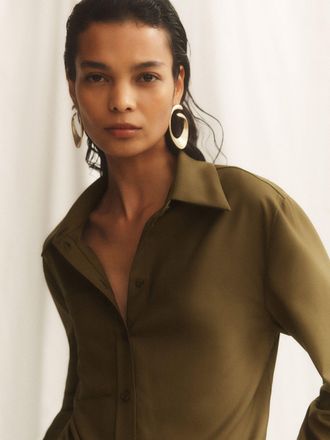Reiss Khaki Green Shirt, 10