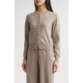 Johnstons of Elgin Iris Cashmere Crewneck Cardigan at Nordstrom, Size X-Small