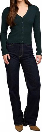 Gentle Fawn Mia V Neck Pullover Top In Wintergreen