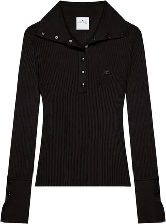 Courrèges Polo a coste - Nero